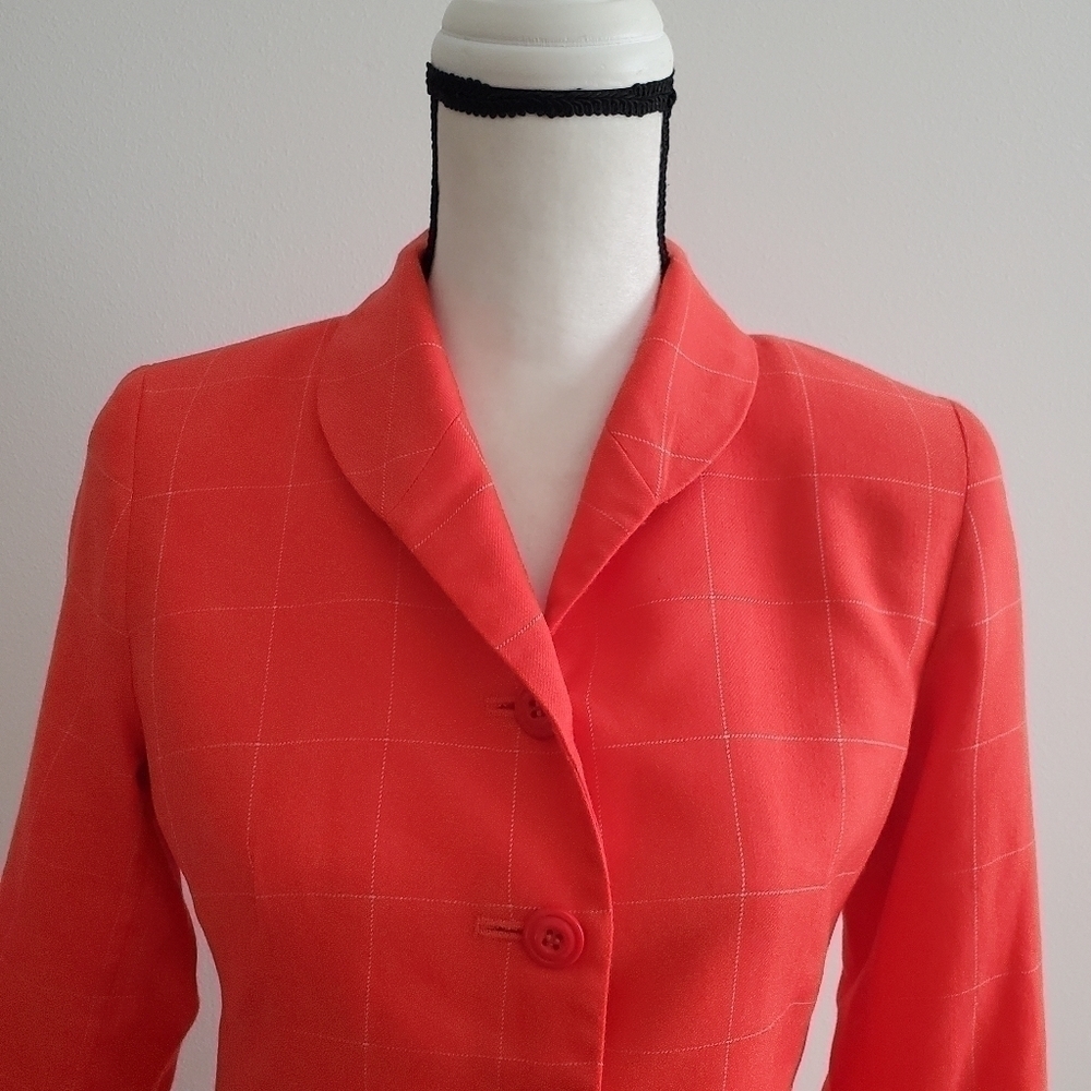 Pendleton Virgin Wool Plaid Blazer Jacket In Oran… - image 6